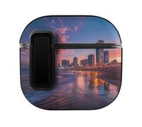 Sunset over Tel Aviv Beach Israele Custodia carina PC Earbud Custodie Cover Protettiva Compatibile per AirPods 4