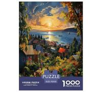 Sunset over The Harbour Jigsaw Puzzle Impossibili 1000 Pezzi Decorazione Per La Casa. Giochi Rilassamento E Intelligence Per Adulti E Bambini Da 12 Anni 70x50cm/1000pcs
