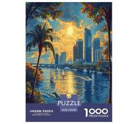 Sunset over The Harbour Jigsaw Puzzle Impossibili 1000Pcs Decorazione Per La Casa. Rilassamento E Intelligence Per Adulti E Ragazzi Da 14 Anni 70x50cm/1000pcs