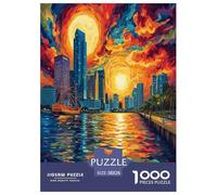 Sunset over The Harbour Jigsaw Puzzle Impossibili 1000Pcs Decorazione Per La Casa. Rilassamento E Intelligence Per Adulti E Ragazzi Da 14 Anni 38x26cm/1000pcs