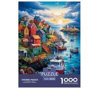 Sunset over The Harbour Jigsaw Puzzle Impossible 1000 Pezzi Decorazione Per La Casa. Giochi Rilassamento E Intelligence Per Adulti E Bambini Da 12 Anni 38x26cm/1000pcs