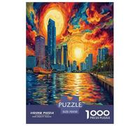 Sunset over The Harbour Jigsaw Puzzle Impossible 1000 Pezzi Decorazione Per La Casa. Rilassamento E Intelligence Per Adulti E Ragazzi Da 14 Anni 70x50cm/1000pcs