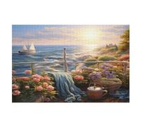 Sunset over The Harbour Puzzle Games for Adults E Bambini - for Creativity And Mindfulness - Challenging Jigsaw Puzzles 1000 Pezzi for Family （75×50cm）