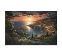 Sunset over The Harbour Puzzle Games for Adults E Bambini - for Creativity And Mindfulness - Challenging Jigsaw Puzzles 1000 Pezzi for Family （75×50cm）