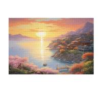 Sunset over The Harbour Puzzle Games for Adults E Bambini - for Creativity And Mindfulness - Challenging Jigsaw Puzzles 1000 Pezzi for Family （75×50cm）