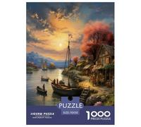 Sunset over The Harbour Puzzle Impossible 1000Pcs Decorazione Per La Casa. Giochi Rilassamento E Intelligence Per Adulti E Ragazzi Da 14 Anni 70x50cm/1000pcs