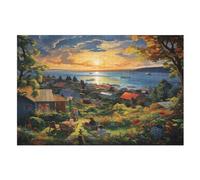Sunset over The Harbour Puzzle in Legno 1000 Pezzi, Puzzles Per Adulti E Bambini Per La Stampa Ad Alta Definizione, Gioco Di Famiglia Sfida （75×50cm）