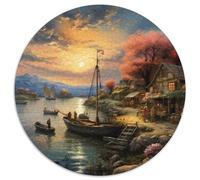 Sunset over The HarbourJigsaw Puzzle 1000 Pieces for Adults Round BeautyCreative Challenge Family Decorations1000pcs (67.5x67.5cm)