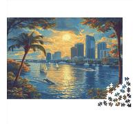 Sunset over The Porto Jigsaw Puzzle Impossible 1000 Pezzi Decorazione Per La Casa. Giochi Rilassamento E Intelligence Per Adulti E Bambini Da 12 Anni 1000pcs (75x50cm)