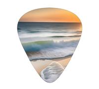 Sunset Over The Waves - Set di 12 plettri per chitarra, inclusi 3 spessori di plettri per chitarre acustiche, ukulele e altro ancora.