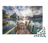 Sunset Pier 1000 Pezzi Puzzle Riciclabile Scenic View Puzzles per Anziani Accessori per Tempo di Gioco Familiare Allevia la Demenza Senile Great Gift 38x26cm/1000pcs