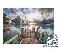 Sunset Pier Jigsaw Puzzle 1000 Pezzi Riciclato Scenic View Puzzles for Bambini Genitore-Figlio Gioco Accessori Sviluppo Bambini‘s Intelligenza Educativo 38x26cm/1000pcs