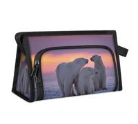 Sunset Polar Bear Borsa da toilette da viaggio per donne, uomini, ragazze, ragazzi, orso multifunzionale, borsa per il trucco per lavare articoli da toeletta cosmetici borsa da doccia, Colore, M,