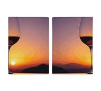 Sunset - Porta passaporto da viaggio per calici da vino, con scomparti per carte di credito e carta d'imbarco, organizer per documenti d'identità di famiglia (20 x 13 cm)