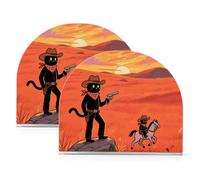 Sunset Prairie Cat Cowboy fresco acrilico cena portatovaglioli per picnic bar rustico autoportante tovagliolo dispenser moderno decorazione domestica