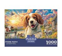 Sunset PuppyMaster-Level Jigsaw Puzzles for Adults Embark on A 1000-Piece Advanced And Challenging Puzzle Games Journey - Positioned As The Ultimate Gift Jigsaw Puzzles for Adults And Kids Age 12 Yea