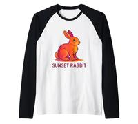 Sunset Rabbit Warm Glow Art Maglia con Maniche Raglan