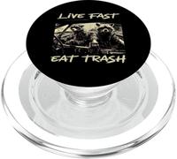 Sunset Raccoon Live Fast Eat Trash And Get Hit By A Car PopSockets PopGrip per MagSafe