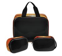 Sunset Sea Delphin Trousse per il trucco per donne e uomini, borsa per cosmetici traslucida con delfino, borsa da doccia, 3 pezzi da viaggio per articoli da toeletta organizer per cosmetici, Colore,