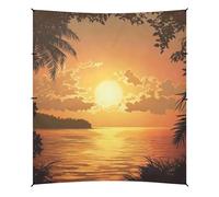 Sunset Sea Orange Pattern Beach Cabana Tenda UPF50 impermeabile portatile Sun Shelter con borsa per il trasporto per viaggi di famiglia, picnic e campeggio