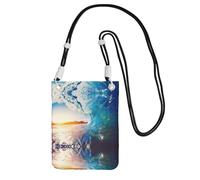 Sunset Sea Surf Seascape Stampa Piccolo Telefono Crossbody Fondina Spalla Borsa, Adatto a Tutti I Telefoni Cellulari, Utilizzare Per Corsa, Camminare, Ciclismo, Nero , Taglia unica