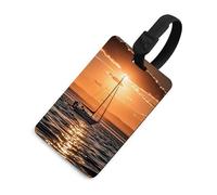 Sunset Seascape Barca a vela Etichetta per bagagli galleggiante Etichette divertenti per bagagli Etichette identificative per zaini Etichette per bagagli da viaggio Uniche Etichette per bagagli da