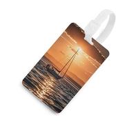 Sunset Seascape Barca a vela Etichetta per bagagli galleggiante Etichette divertenti per bagagli Etichette identificative per zaini Etichette per bagagli da viaggio Uniche Etichette per bagagli da