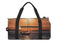 Sunset Seascape Sacca da palestra galleggiante con barca a vela per uomini e donne, impermeabile, borsa da viaggio leggera per viaggi e sport, bianco, taglia unica