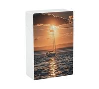 Sunset Seascape Sailboat Floating Cigarette Case Elegante Leggero Tasca Holder Case per Fumo Impermeabile Sigarette Dispenser Sigarette Accessori per Outdoor Campeggio Escursionismo