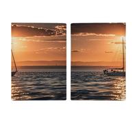 Sunset Seascape Sailboat Floating Passport Holder Ultra Slim PU Leather Travel Document Organizer Compact Premium International US passaporto Protector Cover per donne uomini
