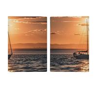 Sunset Seascape Sailboat Floating Travel Passaporto Holder con slot per carte di credito e carta d'imbarco Porta passaporto libro per passaporti carte di credito carta d'imbarco