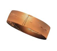 Sunset Seascape Sailboat Floating Workout Fascia per uomini e donne traspirante fascia per tennis, basket, corsa, palestra sport all'aria aperta