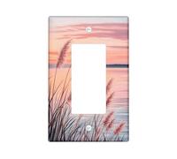 Sunset Serenity - Piastre di protezione per interruttore per paesaggio orizzonte di pesca, per decorazione di interni, piastre da parete termoplastiche, dimensioni standard a dondolo singolo