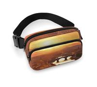 Sunset View Marsupio per donne e uomini, marsupio regolabile casual per viaggi, sport, escursionismo, bianco, 20 x 13 cm, Bianco, 7.9x5.1inches