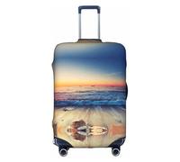 Sunset View On The Beach Shore - Copertura per valigia, trolley, elastica, lavabile, antigraffio, misura 45-81 cm, bianco, M