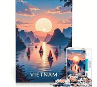 Sunset Voyage in Vietnam Puzzle da 1000 pezzi | Giochi per famiglie Allena la mente e le mani Regali di compleanno e regali unici 26x38cm