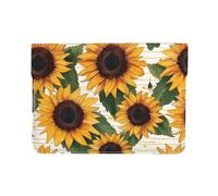 Sunset Wine Glass Printed Laptop Sleeve 13 Inch Leather Laptop Case Computer Bag Cover per Viaggi, Lavoro, Affari, Motivo girasole., Taglia unica