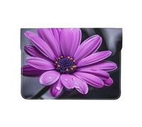 Sunset Wine Glass Printed Laptop Sleeve 13 Inch Leather Laptop Case Computer Bag Cover per Viaggi, Lavoro, Affari, Fiore viola., Taglia unica