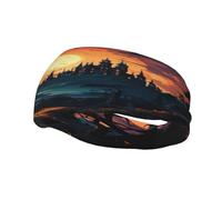 Sunset World Sports - Fascia tergisudore, unisex, elastica, traspirante e traspirante