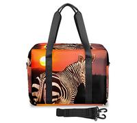 Sunset Zebra Borsone da viaggio per donne e uomini Zebra Weekend Borse da notte 32 L Large Holdall Tote Borsa da cabina per sport palestra yoga, Colore, 32 L, Organizer per borse
