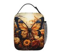 SunsetWingBloom - Borsa termica per il pranzo, per uomini e donne, design con stampa completa, riutilizzabile, a prova di perdite, grande capacità, per lavoro, scuola, ufficio, viaggi, picnic, con