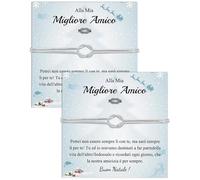 SUNSH 2 pcs Bracciale Migliore Amico, Regalos Amicizia Sorelle, Regalo Amica Compleanno, Bracciale per Migliore Amica Bff, Idee Regalo Compleanno Natale, Braccialetti Nodo D'amore