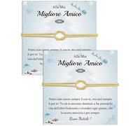 SUNSH 2 pcs Bracciale Migliore Amico, Regalos Amicizia Sorelle, Regalo Amica Compleanno, Bracciale per Migliore Amica Bff, Idee Regalo Compleanno Natale, Braccialetti Nodo D'amore