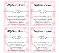 SUNSH 4 pcs Braccialetti Amicizia, Regalo Migliore Amica, Bracciale Bff, Regalo Migliore Amica Compleanno per Amiche/Femmine/Sorelle, Natale/Laurea/Compleanno