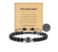 SUNSH Bracciale Da Uomo Ti Amo 100 Lingue Bracciale Di Proiezione Di Pietra Naturale Regalo per Il Mio Uomo Da Ragazza Compagno Moglie San Valentino Compleanno Anniversario E Natale