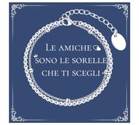 SUNSH Bracciale Donna in Argento 925 con Doppia Perlina Bracciale Amicizia Regalo Amica Regali per le Migliori Amiche Regali di Natale Per Fidanzate Sorelle Compagne di Classe Amiche Compleanni