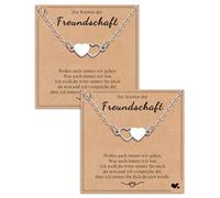 SUNSH Collane 2 Amiche E Sorelle,Regali per Amiche/Sorelle,Regali Di Amicizia per Donne Ragazze Buone Amiche E Sorelle, Collane D'amore Abbinate,Regali Di Compleanno,Distanza,Natale,Anniversario