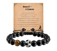 SUNSH Regali Braccialetto di Basket per Ragazzi, Regali di Compleanno e Natale per Ragazzo, Regali per Figli, Nipoti e Fratelli, Braccialetto di Basket in Pietra Naturale 3D Regalo Ragazzo