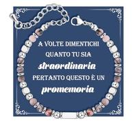 SUNSH Regali Incoraggianti,Regalo Amico,Bracciale Amici E Sorelle,Bracciali Da Donna,Regali per Figlia/Ragazze/Donna/Amici/Sorelle,Regalo Di Compleanno Natale,Bracciale Di Perle Di Porfido Rosa