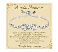 SUNSH Regalo per La Festa Della Mamma, Bracciale per La Mamma, Incisione Amore Infinito - Mamma, Bracciale Da Donna in Argento, Regalo per La Festa Della Mamma/Pasqua/Grazie/Natale…